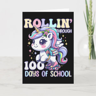 100 Tage Schule Mädchen Lehrer 100. Tag Einhorn Karte