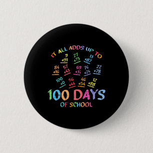 100 Tage Schule Mathe Addition 100. Lehrer Schüler Button