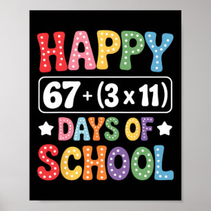 100 Tage Schule Mathe-Gleichung Groovy 67 Meme Leh Poster