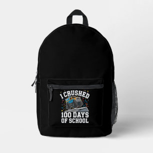 100-Tage-Schule-Monstertruck 100. Schultag Bedruckter Rucksack