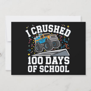 100-Tage-Schule-Monstertruck 100. Schultag Einladung