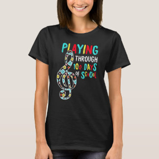 100 Tage Schule Musiklehrer Cool Stud T-Shirt