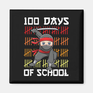 100 Tage Schule Ninja für Kinder Jungen Kampfkunst Magnet