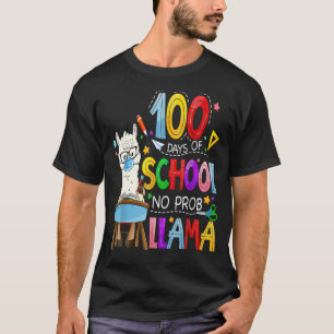 100 Tage Schule No Probllama Llama Gesicht Maske t T-Shirt