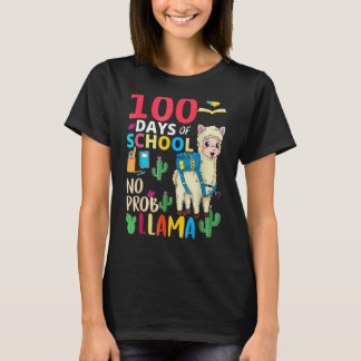 100 Tage Schule Nr. Probllama Llama 6. Klasse Te T-Shirt