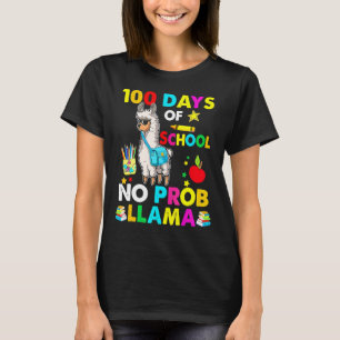 100 Tage Schule Nr. Probllama Llama Lehrer Stu T-Shirt