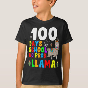 100 Tage Schule ohne Probllama lustiges Lama T-Shirt