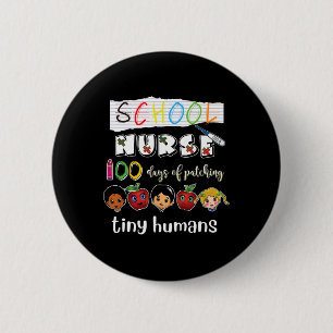 100 Tage Schule Patching Tiny Humans School Nur Button