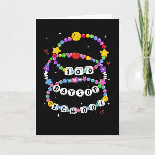 100 Tage Schule Perlenhalskette Cute Colorful Karte