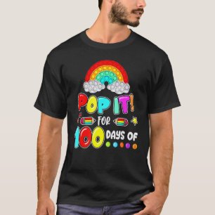 100 Tage Schule Pop It Regenbogen 100 Tage Schlaue T-Shirt
