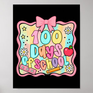 100 Tage Schule Preppy 100. Tag der Schule Lehrer Poster