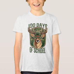 100 Tage Schule Rehkampfdruck Lehrer Lustig Tri-Blend Shirt