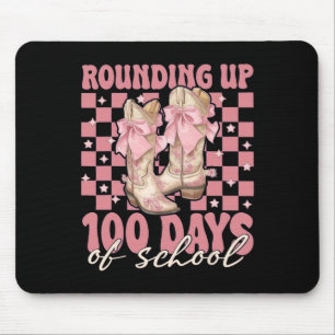 100 Tage Schule Runden Auf Rosa Coquette Schleife Mousepad