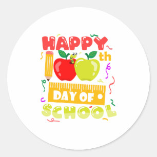 100 Tage Schule Runder Aufkleber