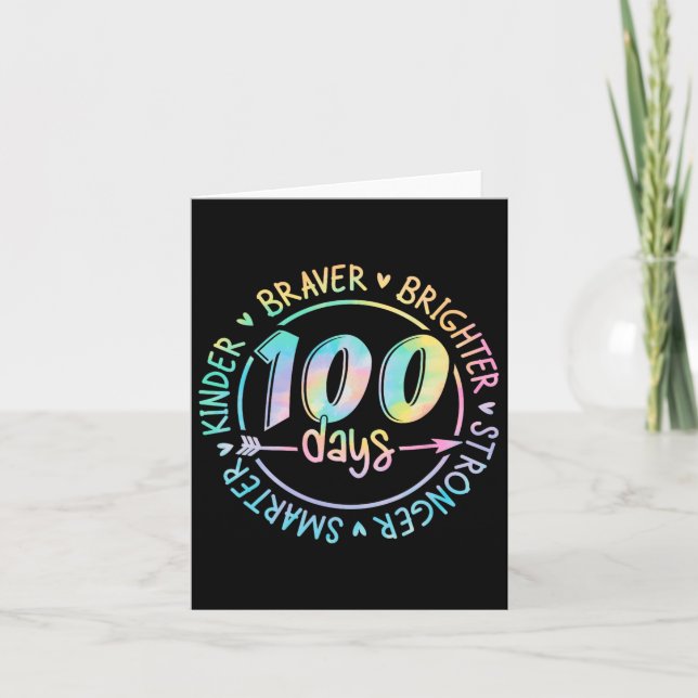 100 Tage Schule schlauer Kinder stärker Brighte Karte (Vorderseite)