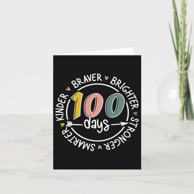 100 Tage Schule schlauer Kinder stärker Brighte Karte (Vorderseite)