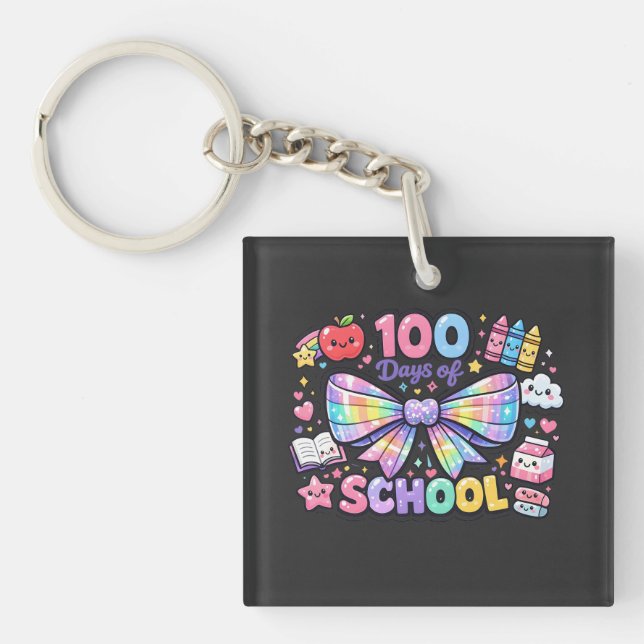 100 Tage Schule  Schlüsselanhänger (Vorderseite)
