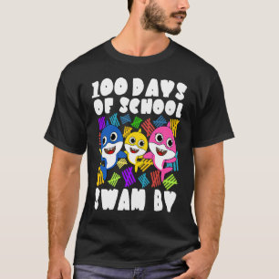 100 Tage Schule schwammen von Hai  100. Tag Jungen T-Shirt