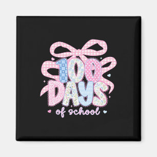 100 Tage Schule Spitze Coquette Schleife Mädchen F Magnet