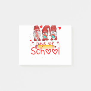 100 Tage Schule Süße Gnome Virtuelles Lernen Post-it Klebezettel