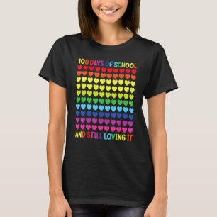100 Tage Schule Süße Herzen Lehrer und Kinder T-Shirt