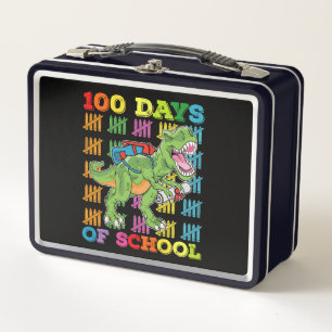 100 Tage Schule T Rex Dinosaurier Lehrer Schüler Metall Brotdose