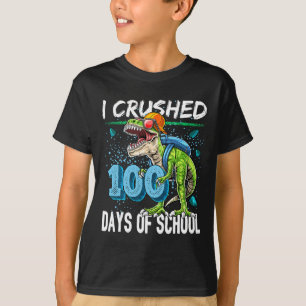 100 Tage Schule T Rex Dinosaurier Lehrer zerstört T-Shirt