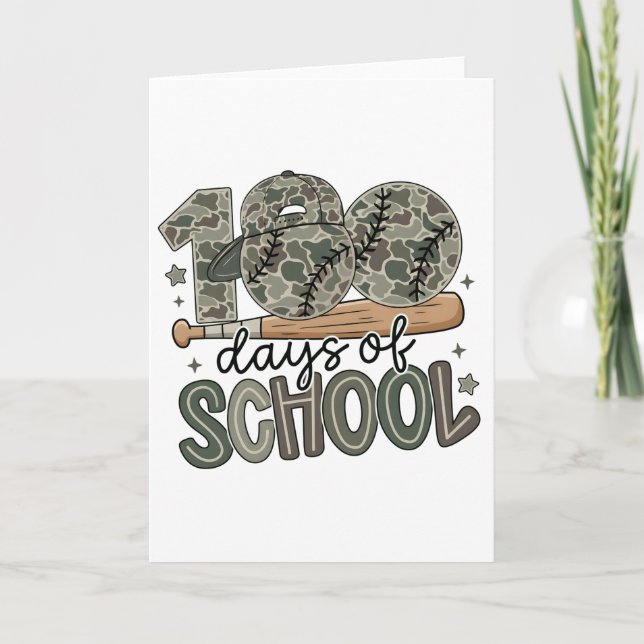 100 Tage Schule Tarn Baseball Lehrer Karte (Vorderseite)