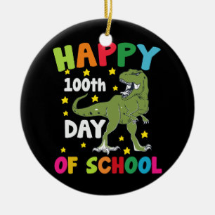 100 Tage Schule Trex 100. Tag der Schule  Keramik Ornament