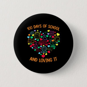 100 Tage Schule und Liebe es Herz mit Lehre Button