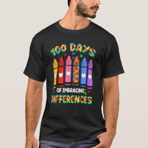 100 Tage Schule Unterschiede annehmen Autismus Bew T-Shirt