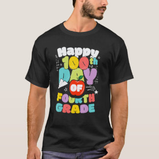 100 Tage Schule Vierte Klasse Heller Lehrer A T-Shirt