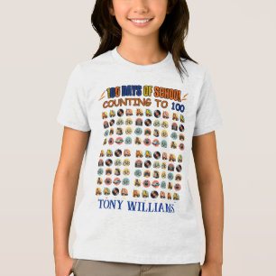 100 Tage Schule" zählt 100 Design - Retro Tri-Blend Shirt