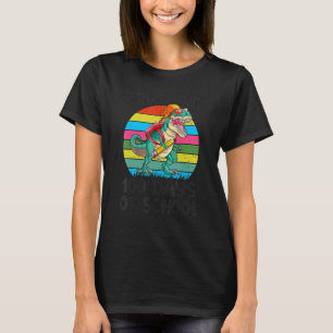 100 Tage Schule zermalmender Dinosaurier lustiger T-Shirt