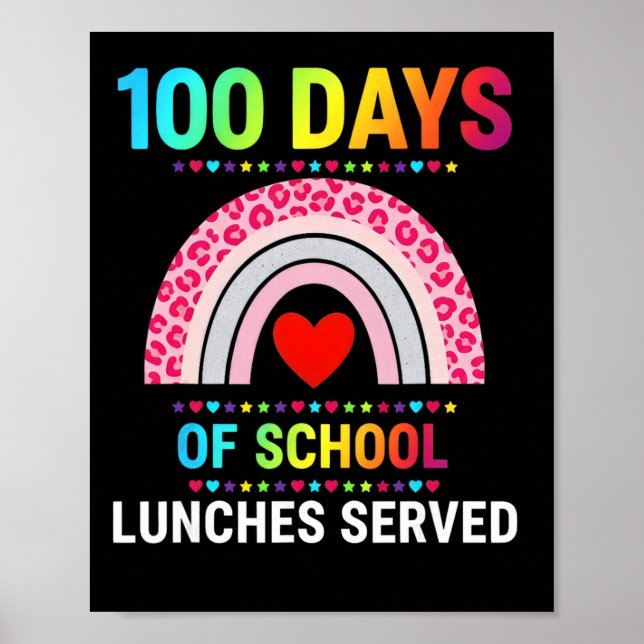 100 Tage Schulessen serviert Regenbogen-Mittagesse Poster (Vorne)