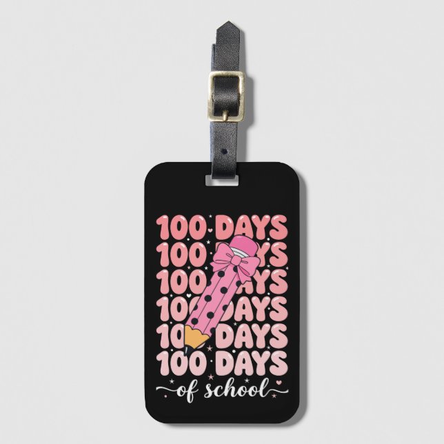 100 Tage Schulfeier Gepäckanhänger (Vorderseite Vertikal)