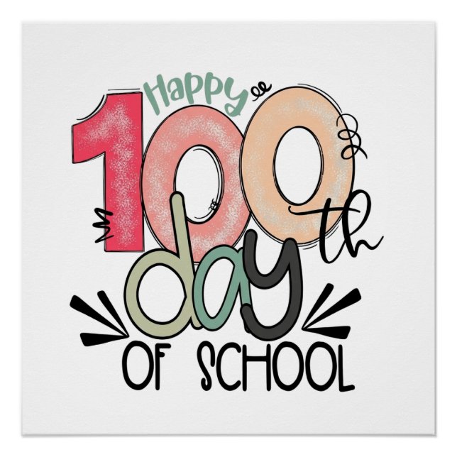 100 Tage Schulfeier Glanzpapier Poster (Vorderseite)