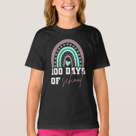 100 Tage Schulfeier Niedlicher Regenbogen T-Shirt