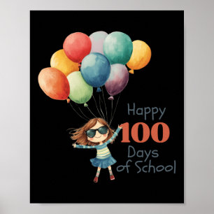 100 Tage Schulfeier Outfit für Mädchen Poster