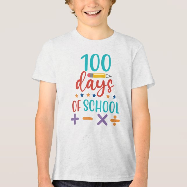 100 Tage Schulfeier Tri-Blend Shirt (Vorderseite)