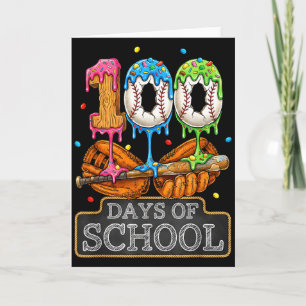 100 Tage Schulfestes Baseball Eis Drip Schüler Karte