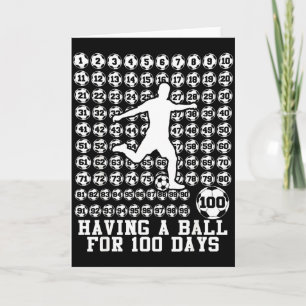 100 Tage Schulfußball der Jungen 100. Schultag Karte