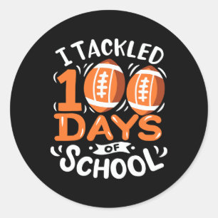 100 Tage Schulfußball Ich habe 100 Tage Runder Aufkleber