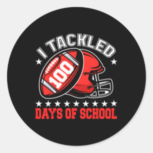 100 Tage Schulfußball Ich habe 100 Tage Runder Aufkleber