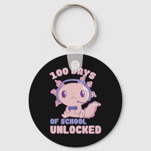 100 Tage SchulGamer Axolotl 100. Scho-Tag Schlüsselanhänger