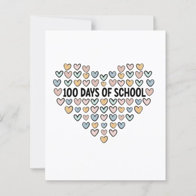 💖 100 Tage Schulherz Design (Vorderseite)