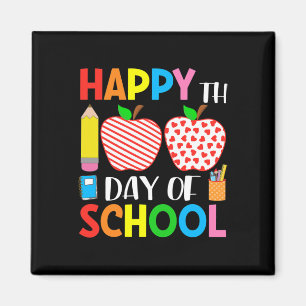 100 Tage Schulherz Streifen Lehrer und Stud Magnet