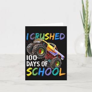 100 Tage schulische Monster Truck Kids Boys zerstö Karte