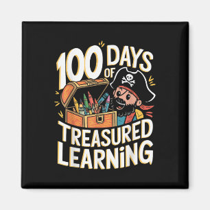 100 Tage Schuljunge Lehrer 100. Tag Pirate o Magnet