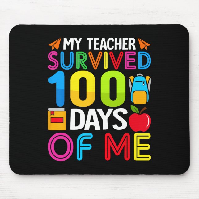 100 Tage Schuljunge Mädchen Kinder Lehrerin Gesche Mousepad (Vorne)